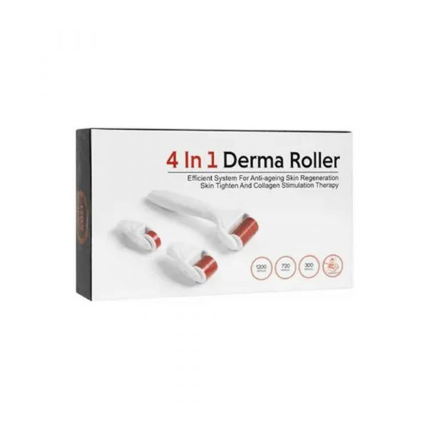 4 in 1 Roller Set 0.5mm, 1.0mm, 1.5mm Titanium Micro Needles with Travel Case White 0.5, 1.0, 1.5millimeter