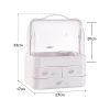 Makeup Organizer With Dustproof Lid White_Clear-5